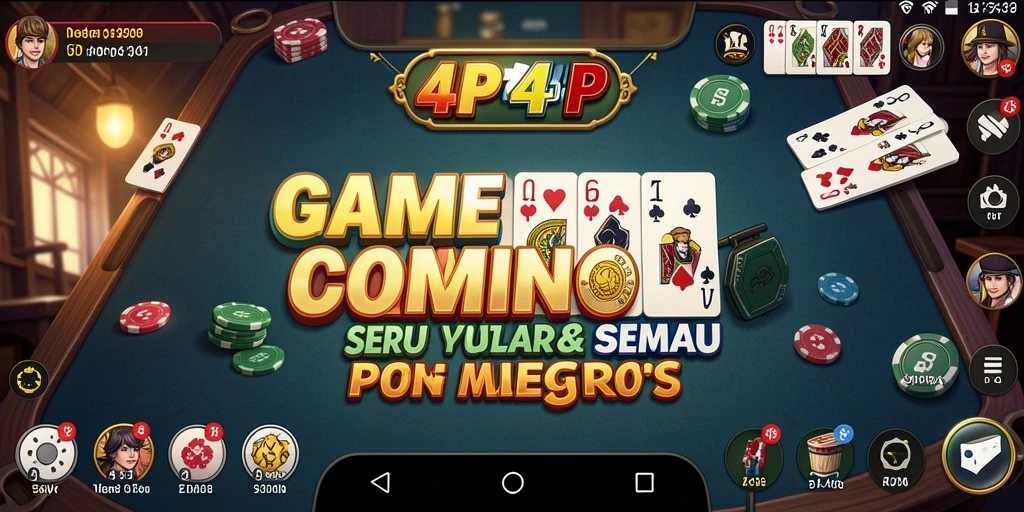 Screenshot gameplay 4P4P menampilkan aksi seru permainan Domino.