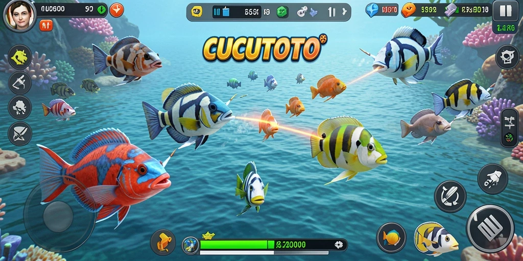 Tampilan pertandingan seru dalam CUCUCTOTO dengan grafik menawan.