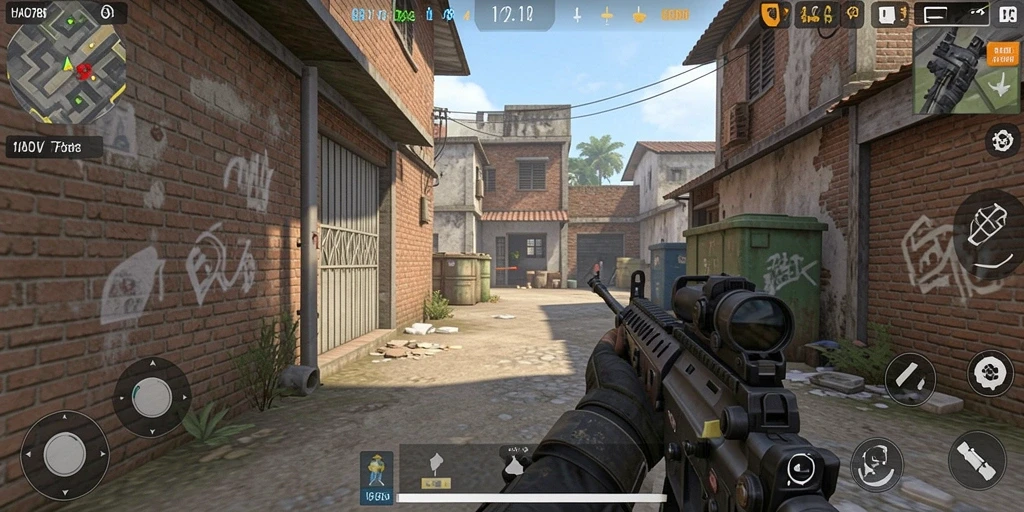 Tangkapan layar HAO788 menunjukkan aksi menembak yang intens dalam gameplay FPS.