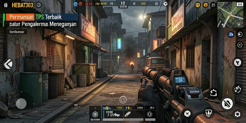 Gameplay HEBAT303 menampilkan aksi tembak-menembak yang seru dan intens.