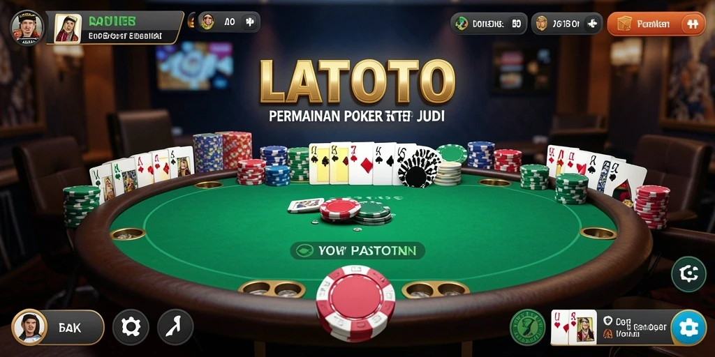 Tampilan layar utama LATOTO saat bermain Poker online.