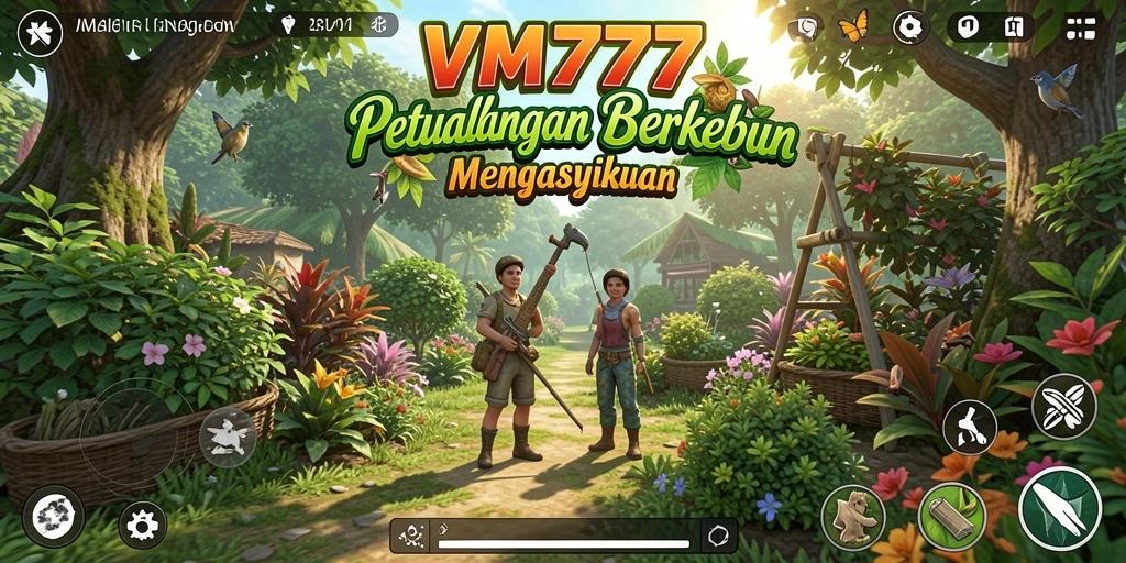 Tampilan gameplay VM777 yang menarik saat berkebun.