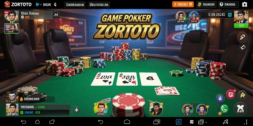 Tampilan gameplay ZORTOTO yang menegangkan dan penuh strategi Poker.